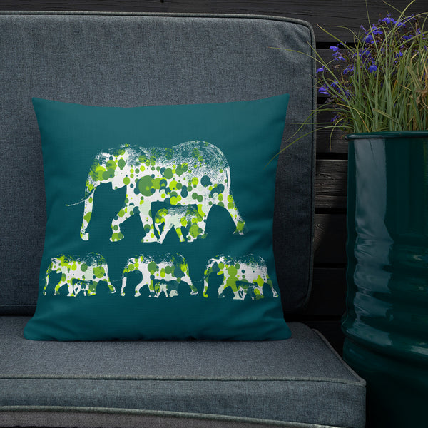 Elephant herd Pillow