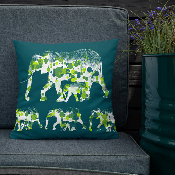 Elephant herd Pillow