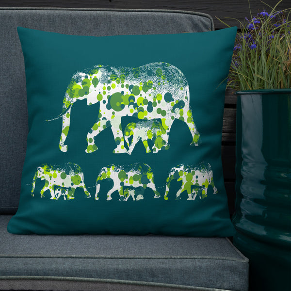 Elephant herd Pillow