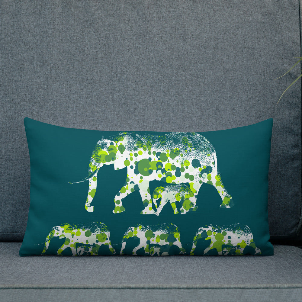 Elephant herd Pillow