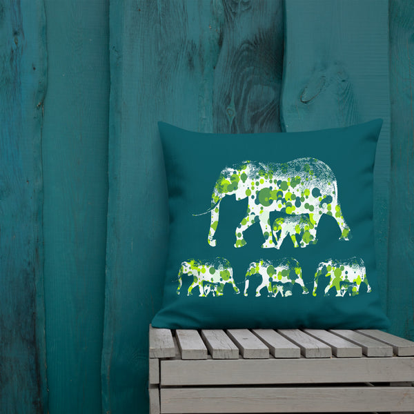 Elephant herd Pillow